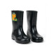 Galocha Infantil Masculina Menino Preto Impermeável Chuva Antiderrapante