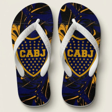 Chinelo Masculino Boca Juniors Abstrato Azul e Amarelo Chinelo Masculino Boca Juniors Abstrato Azul e Amarelo