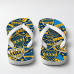 Chinelo Masculino Boca Juniors Grafite de Escudos Azul e Amarelo