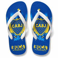 Chinelo Masculino Boca Juniors Escudo Central Azul e Amarelo Chinelo Masculino Boca Juniors Escudo Central Azul e Amarelo