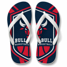 Chinelo Masculino Chicago Bulls Bull Basketball Azul, Vermelho e Branco