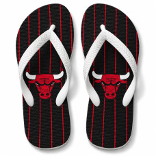 Chinelo Masculino Chicago Bulls Pinstripe Preto e Vermelho