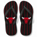Chinelo Masculino Chicago Bulls Pinstripe Preto e Vermelho
