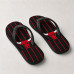 Chinelo Masculino Chicago Bulls Pinstripe Preto e Vermelho