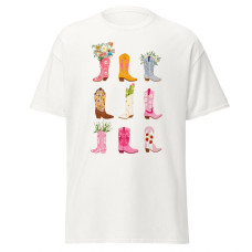 Camisa Feminina Baby Look Botas da Primavera