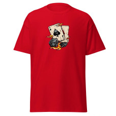 Camiseta Masculina Estampada – Cartas de Ás, Dados e Chamas