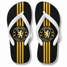 Chinelo Masculino Chelsea Black & Gold Stripes