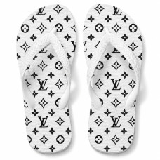 Chinelo Feminino LV Black White