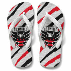 Chinelo Masculino D.C. United Stripes Branco, Vermelho e Preto