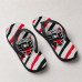 Chinelo Masculino D.C. United Stripes Branco, Vermelho e Preto