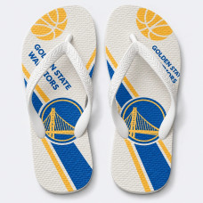Chinelo Masculino Golden State Warriors Diagonal Branco, Azul e Amarelo