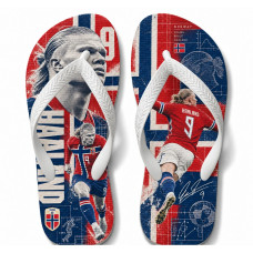 Chinelo Masculino Erling Haaland Noruega Blueprint Vermelho e Azul