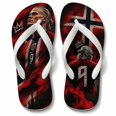 Chinelo Masculino Erling Haaland Noruega Viking Vermelho e Preto