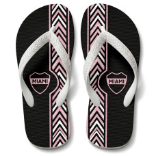 Chinelo Masculino Inter Miami Geo Chevron Preto e Rosa