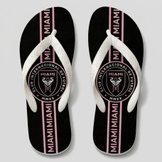 Chinelo Masculino Inter Miami Vertical Stripe Preto e Rosa