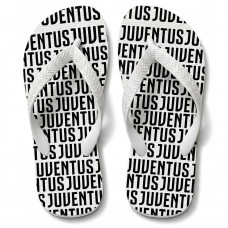Chinelo Masculino Juventus Estampa Tipográfica Preto e Branco