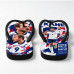 Chinelo Masculino Harry Kane Inglaterra Collage Azul, Vermelho e Branco