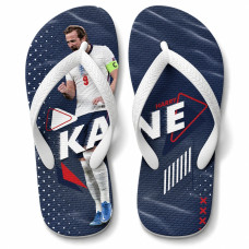 Chinelo Masculino Harry Kane Inglaterra Geométrico Azul Marinho e Branco