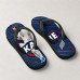 Chinelo Masculino Harry Kane Inglaterra Geométrico Azul Marinho e Branco