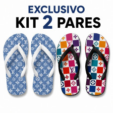 Kit 2 Chinelos Feminino Louis Vuitton