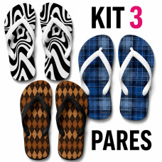 Kit 3 Chinelos Feminino Fascine