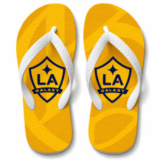 Chinelo Masculino LA Galaxy Escudo Azul com Fundo Amarelo Minimalista
