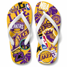 Chinelo Masculino Los Angeles Lakers LeBron James King Roxo e Amarelo
