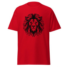 Camiseta Masculina Leão Imponente – Estampa Tribal Preto e Branco