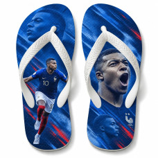 Chinelo Masculino Kylian Mbappé França Raça Azul e Vermelho