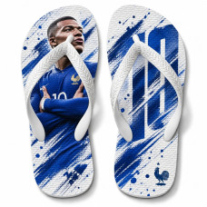 Chinelo Masculino Kylian Mbappé França Splash Azul e Branco