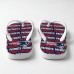 Chinelo Masculino New England Patriots Wordmark Azul e Vermelho