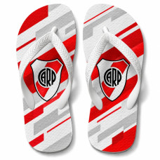 Chinelo Masculino River Plate Geométrico Branco, Vermelho e Cinza Chinelo Masculino River Plate Geométrico Branco, Vermelho e Cinza