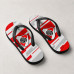 Chinelo Masculino River Plate Geométrico Branco, Vermelho e Cinza