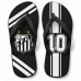 Chinelo Masculino Santos F.C. Faixas e Camisa 10 Preto e Branco