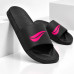 Chinelo Slide Feminino Preto Rosa