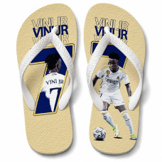 Chinelo Masculino Vini Jr Camisa 7 Bege e Azul Marinho