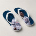 Chinelo Masculino Vini Jr Grito de Gol Azul e Branco
