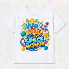 Camiseta Infantil Menino Vlad & Niki Space Mission: Foguete e Planetas