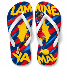 Chinelo Masculino Lamine Yamal Barcelona Energy Azul e Grená